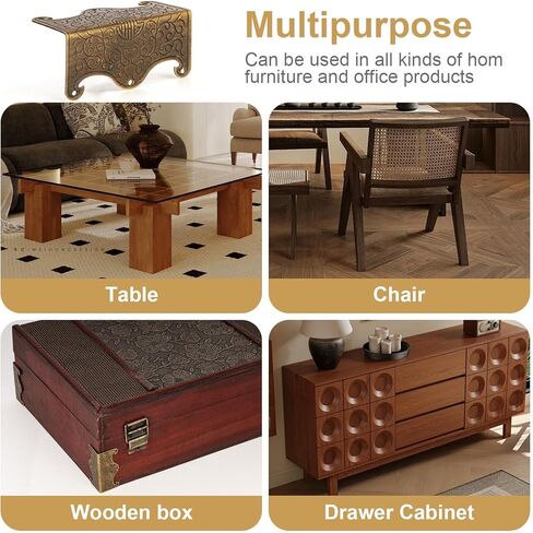 4 PCS Baseboard Corner Watershors ، حماة زاوية تجزئة المعادن العتيقة لصناديق الملفات ، أرفف الكتب ، الحالات الخشبية ، حالات جوهرة الزخرفة (البرونزية) in Kuwait