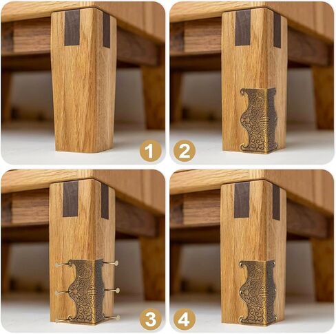 4 PCS Baseboard Corner Watershors ، حماة زاوية تجزئة المعادن العتيقة لصناديق الملفات ، أرفف الكتب ، الحالات الخشبية ، حالات جوهرة الزخرفة (البرونزية) in Kuwait