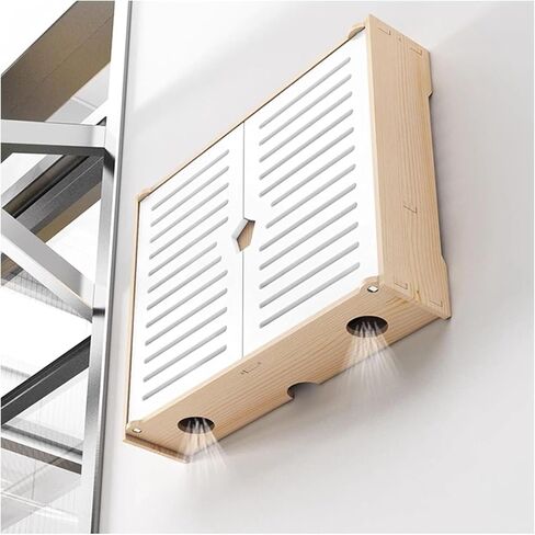 Fuse Box Cover Cabinet, Wooden Wireless Router Storage Boxes,Wall-Mounted Router Fences Cable Wire Bracket Wall Plug Board Shelf -Double Door(42 * 10 * 33cm) in Saudi Arabia