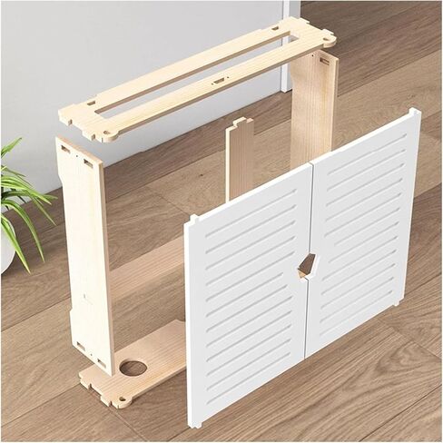 Fuse Box Cover Cabinet, Wooden Wireless Router Storage Boxes,Wall-Mounted Router Fences Cable Wire Bracket Wall Plug Board Shelf -Double Door(42 * 10 * 33cm) in Saudi Arabia