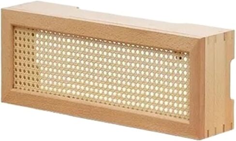 Wall Mounted Router Organizer Wall Storage Box Solid Wood Rattan Woven Electrical Wire Case Multifunctional Router Box Magnetic Suction Design Organizing Rack(L) in Kuwait