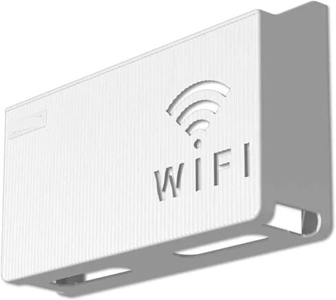 Wall Mounted Router Organizer 2 Pcs Home Router Storage Box, Wireless WiFi, TV Set-Top Box Wall Mounted Storage Rack, for Living Room Bedroom Sorting Storage(White) in Kuwait