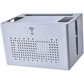 Router Storage Box, Power Strip Cable Management Hider, Space Saving Desktop Organizer, Cable Router Cover for Office, White