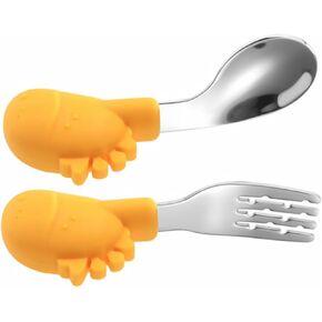 Yardwe 1 Set Essential Fork and Spoon Portable and Utensils for Adorable Design for Feeding and Safe for Microwave Use