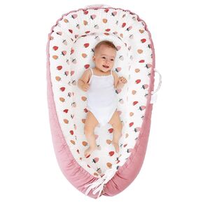 Alinux Baby Lounger للولود من 0 إلى 24 شهرًا ، وغطاء من القطن 100 ٪ من القطن ، ومناسبة للأطفال الذين تتراوح أعمارهم بين 0-24 شهر