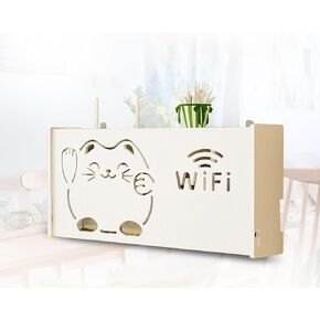 WiFi Shelf Wall Mounted WiFi Storage Box Wall Mounted WiFi Router Shelf Storage Box Wall Mount,B52x9.5x25cm(A24x8.5x20cm)
