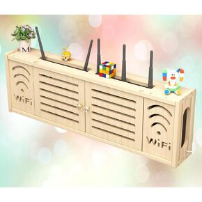 WiFi Storage Box White Wall Mounted Router Storage Rack Hanging Router Support Bracket,A-36x24cm(White,71x24cm)