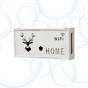 Wooden Wireless Router Storage Box- Wall-Mounted Router Box Hider Blocks Emf for Game Console Streaming Media Equipment,A48x9.5x40cm(A48x9.5x40cm)