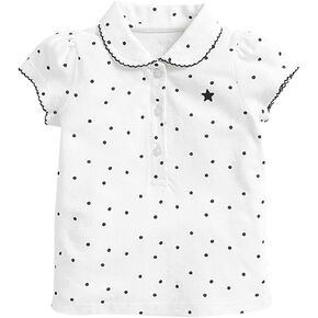 Baby Boys Girls Polo T-Shirts Infant Collared Ruffle Sleeve Button Up Golf V Neck Tops Kids Summer Cute Graphic Casual