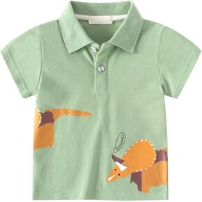 Toddler Baby Boy Collar Golf Polo Shirts Kids Button Down Tees Graphic Shirts Short Sleeve Summer Athletic Cotton