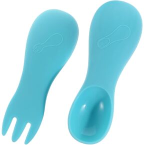 1Set Silicone for Feeding Safe Dining Utensils with Storage to Clean Design for Boys for Mealtime Learning