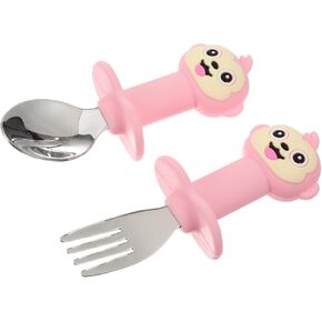 besportble 1 set spoon Learning Fork Set أدوات المائدة التدريبية لأكل مستقل غير قسيمة
