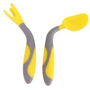 HANABASS 1 Set Fork and Set Utensil Cutlery Forks Eating Fork and Tableware Training Doddle Yellow