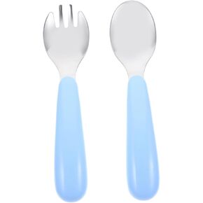 Happyyami 1Set Portable Utensils Adorable Forks and Spoons for Feeding Safe and Tableware for Boys and Easy to Clean and Store