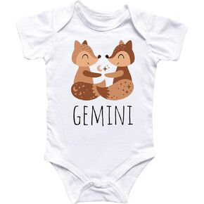 Gemini Zodiac- Baby Boy Girl Clothes Infant Bodysuit Funny Cute Newborn 4