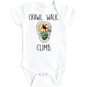 Crawl Walk Climb Climbing Baby Boys Girls Clothes Infant Romper Bodysuit One-Piece Funny Cute born Infant Outfit