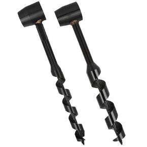 2 PCS Hand Wood Auger Drill Bits, 0.75 Inches & 1 Inch Carbon Steel Manual Scotch Eye Augers, Bushcraft Camping Survival Hand Drill Tools for Woodworking, Emergency Shelter, Outdoor DIY Projects