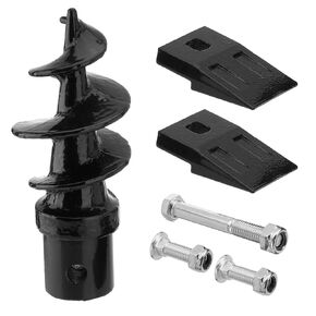Bolt-On Spiral Point Auger, with 2 Pack 3 Point Auger Cutting Edge, for Heavy-Duty Augers, 3 Point Post Hole Digger