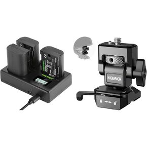 NEWER LP-E6NH بديل بطارية ومجموعة شاحن USB ، حزمة من 3 ، 2250 مللي أمبير في الساعة للبطارية LP-E6NH وشاحن USB SLOT Triple ، شاشة شاشة الكاميرا مع مشبك NATO QR