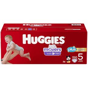 Huggies Little Movers Plus Diapers Size 5, 150 Count