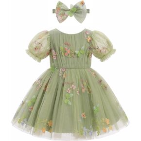 IDOPIP Toddler Baby Girls Sequin Butterfly Tutu Dress Princess Birthday Party Pageant Flower Girl Wedding V-Backless Dresses