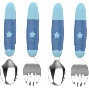 Milisten 1 Set Stainless Steel Cartoon Cutlery Lightweight Ergonomic Design Easy to Clean Fork and Spoon for and Tableware for Everyday Use