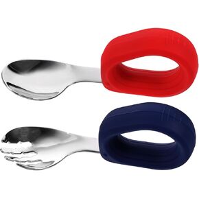1Set Dining Utensils Self Feeding Training Gadget for Smooth Edges for Safe Eating and Design