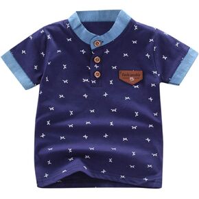 Kids Boys Henley Shirts Button Down Short Sleeve Casual Active Athletic Tops Tees Toddler Cotton Lightweight Summer Clothes