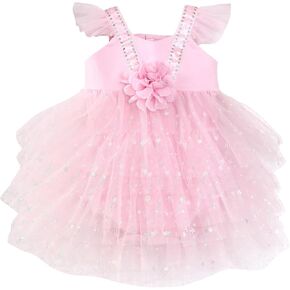Baby Girl Clothes Newborn Dresses for Baby Girl Pink Tulle Infant Dress Birthday Outfits Romper Summer Outfit