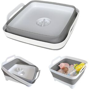 Collapsible Wash Basin for Baby Bottles - 2.4 Gallons Portable Dish Basin for RV Camping Sink, Space-Saving Dish Tub For Bottle Washing (Viva Magenta)