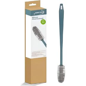 Silicone Bottle Cleaning Brush with Long Handle – 12.5" Cleaner for Baby Bottles, Hydro Flask, Sports Bottles, and Glassware, Ideal for Narrow Bottle Openings (One Pack)(Green)