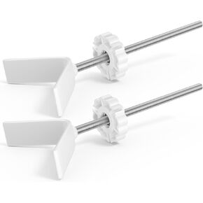 2 Pack Baby Gate Banister Adapter Y-Spindle Rods M10 (10mm) - for Pressure Mounted Baby and Pet Safety Stair Gates with Extra Long Wall Mounting Screws Rod & Bolts, White