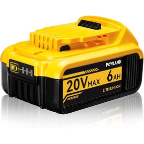 POWLAND 4-Pack 8000mAh 20V Max Replacement Battery for DeWalt DCB200, DCB205, DCB206, DCB207 – Compatible with DeWalt 20V Cordless Power Tools & Chargers (High-Capacity, Long-Lasting)
