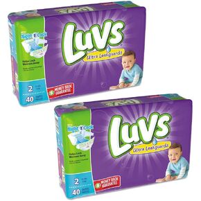 Luvs Ultra Leakguards Diapers Size 2, 40 Count (Pack of 2)