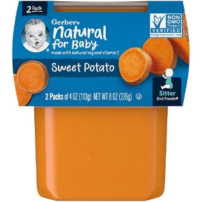 Gerber Baby Food Sweet Potato, 4 Oz, 2 Ct Tubs