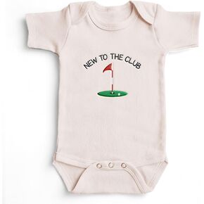 مطرزة جديدة على نادي Baby Bodysuit - هدية حديثي الولادة المطرزة ، Buddy Daddy's Golfing ، إعلان الحمل MISC 174