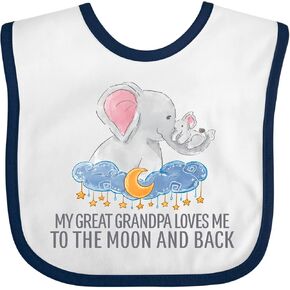 inktastic My Great Grandpa Loves Me To the Moon and Back Elephants Baby Bib