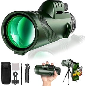STSCOPE360 Monocular ، STS SCOPE 360 مع حزام يدوي ترايبود للهواتف الذكية ، MetTHOSCOPE 360 Monocular مناسبة لمشاهدة الطيور للمشي لمسافات طويلة (Green ، 80x100)