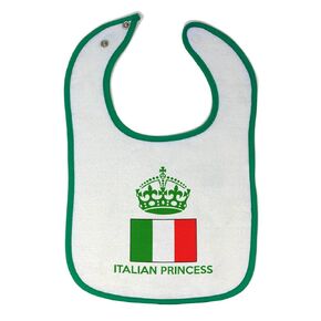 Toddler & Baby Bibs Burp Cloths Princesss Italian Princess Crown Countries Cotton Baby Items for Baby Girl & Boy White Design Only