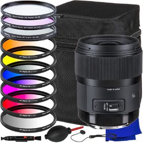 Ultimaxx Essential Sigma 35mm f/1.4 DG HSM Art Lens Bundle (F Mount) - Includes: 3PC Protective Filter Kit, 6PC Gradual Color Filter Kit, Lens Pouch, Universal Lens Cap Keeper & More (18pc Bundle)
