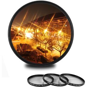 ZOMEI 67mm Star Filter 3-Piece Set (4, 6, 8 Points) for Nikon, Sony, Olympus, Pentax, Tamron, Sigma & Other DSLR Cameras