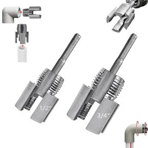 Integrated Internal & External Pipe Threading Tool, 1/2'' and 3/4'' Water Pipe Internal and External Integrated Threader, Electric Drill Compatible PVC Pipe Thread Cutting Tool(DN15+DN20)