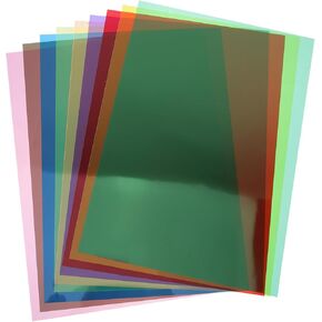 9pcs A4 Colored PVC Translucent Light Diffuser Sheets Color Film Overlays for Photography Gel Light Filters for LED Lighting Decorative Sheets