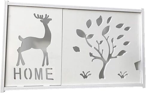 Wall Mounted Router Organizer Wireless WiFi Router Wall Rack Storage Box Wood Plastic Board Cable Power Wire Bracket Wall Hanging Holder(White Double Door) in Kuwait