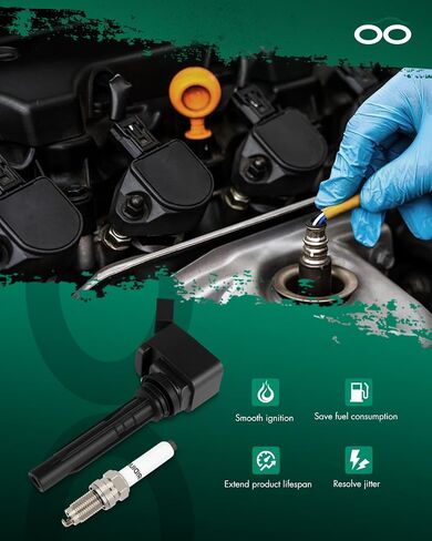 SCITOO 4 ملفات إشعال + 4 شمعات إشعال إيريديوم، لـ A-udi A3 Sportback e-tron 1.4L 2016 2017 2018 5C1901, 48849, CUF2101 in Saudi Arabia