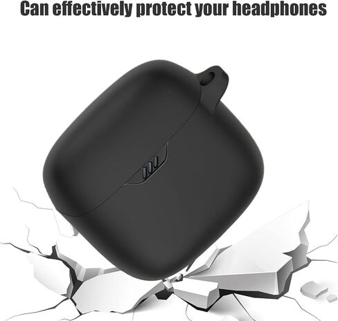 حافظة لسماعات الأذن اللاسلكية jbl Tune Flex مصنوعة من مادة السيليكون مقاومة للصدمات وغطاء حماية محمول فريد من نوعه مع حلقة تسلق لـ jbl Tune Flex (أبيض) in Saudi Arabia