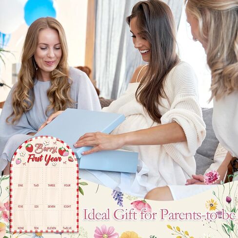 Berry First Year Photo Board ، Strawberry Baby Year First Picture Frame ، 12 شهرًا من المولود حديث الولادة علامات علامات عرض صور الخشب ، زخارف عيد الميلاد الأولى ، هدية واحدة حلوة. in Kuwait