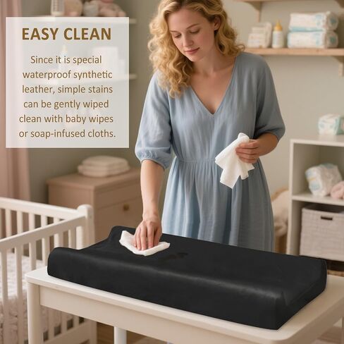 Owlowla Changing Pad Cover,Waterproof Changing Pad Covers-Soft Leather Diaper Changing Table Cover,Fits Standard Changing Pads for Baby Boy Girl（Brown） in Kuwait