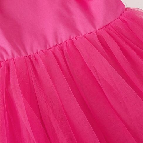 Lysmuch 18m-7y Toddler Girls Princess Tutu Dress Druffled Sleeve A-Line Tulle Girl Virts Solid For Party in Kuwait