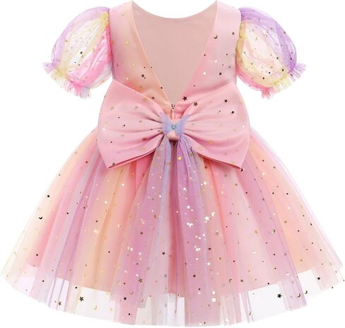 Idopip Toddler Baby Girls Sequin Butterfly Tutu Dress Princess Birthday Party Pageant Flower Girl Wedding V-Backless Dresses in Kuwait